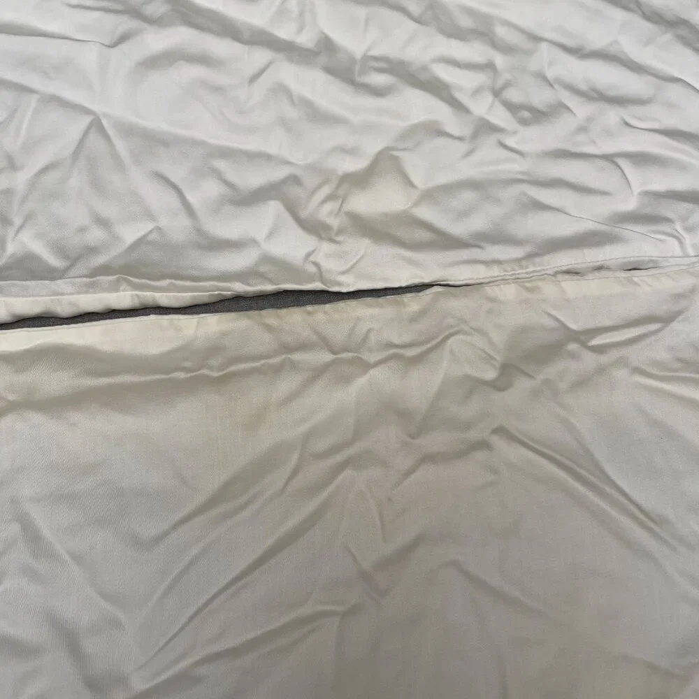 set of two silk like white extra longer pillow case 19.5